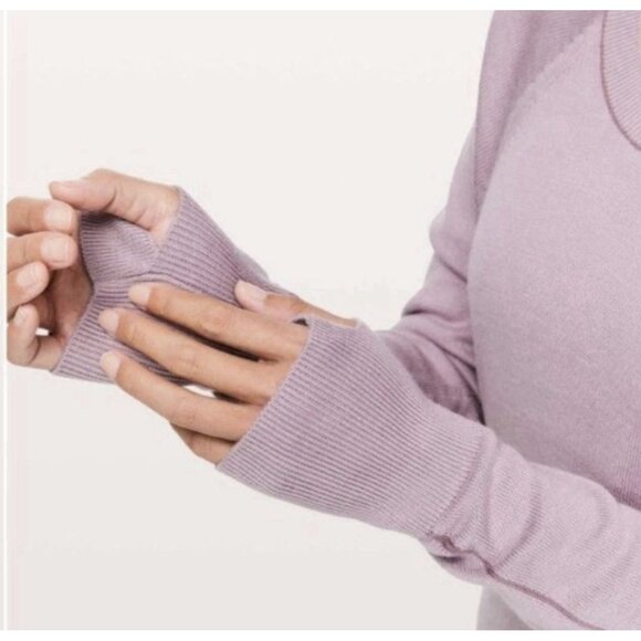 Lululemon Top Hello Aloe Womens 4 Antoinette Figue Lightweight Sweater Pullover - Picture 6 of 6